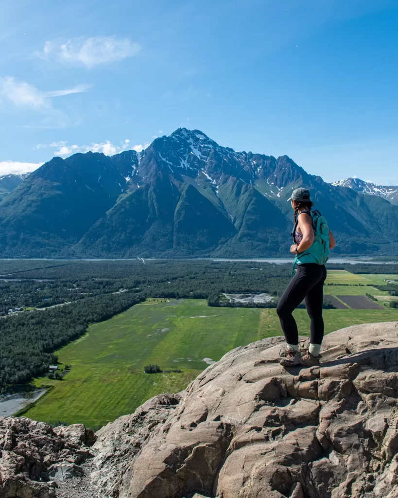 girl standing on a mountain in Palmer