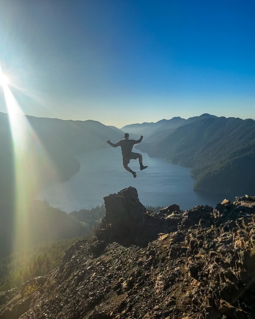 boy jumping on mount storm king