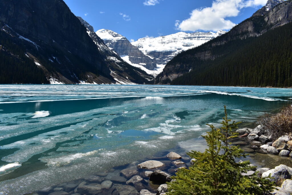 icy shores of Lake Louise
