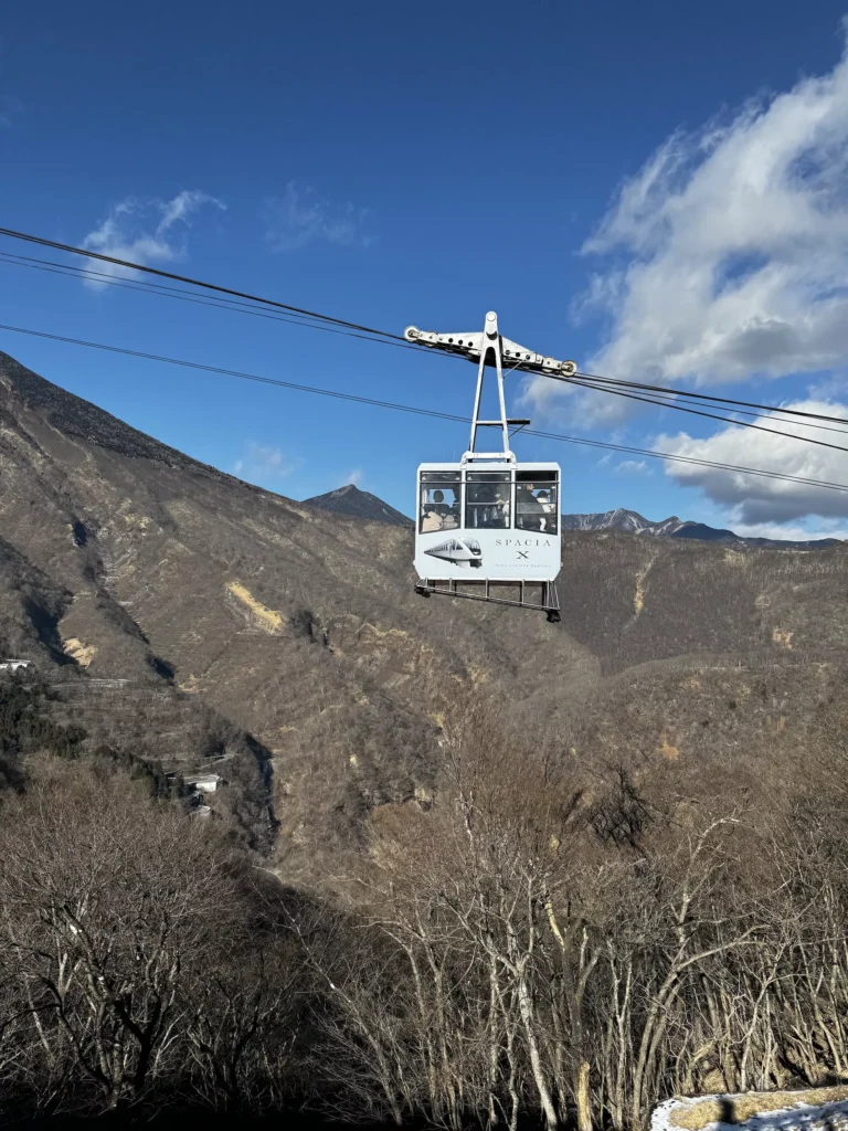 Gondola over mountains