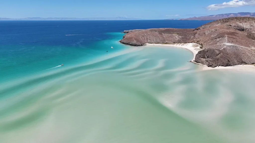 Views over balandra beach with low tides