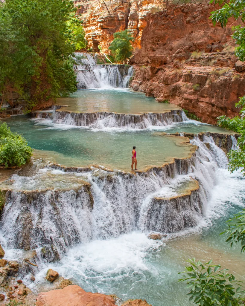girl standing on the top of beaver falls