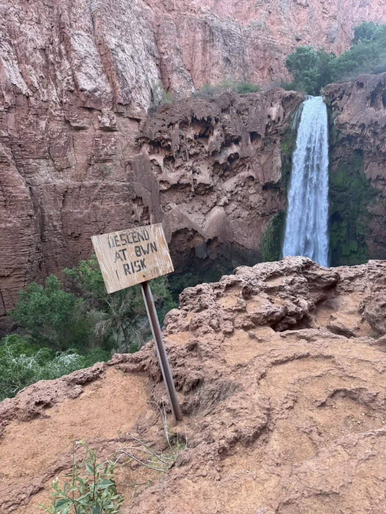 signs warning about the hike to Mooney