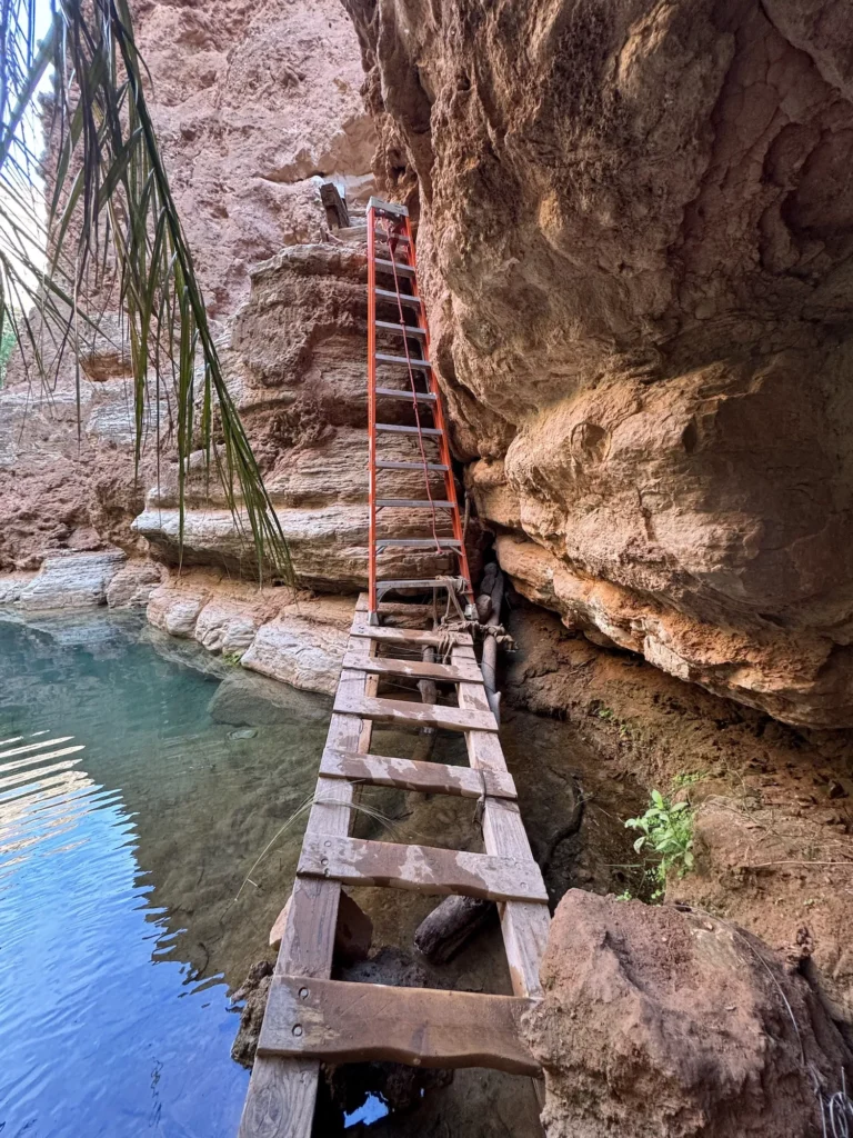 two ladders up to beaver falls