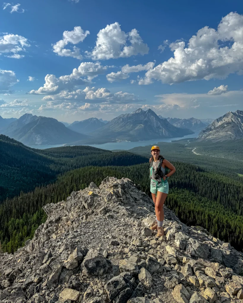 girl smiling at tent ridge views