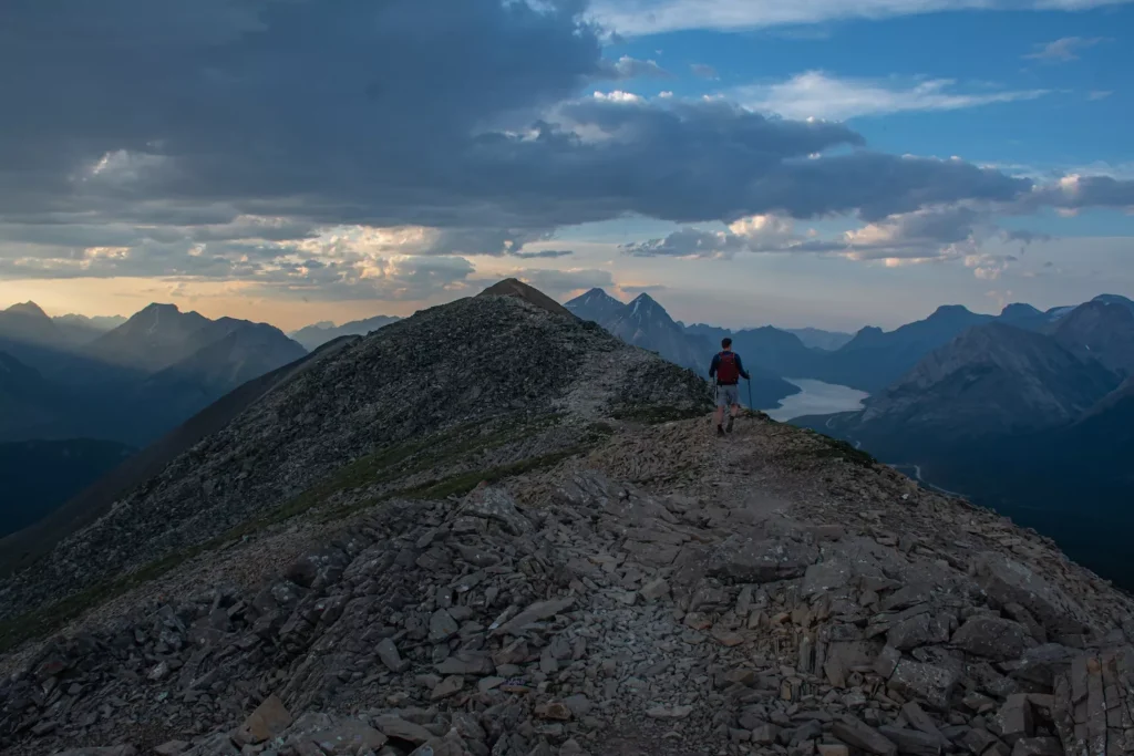 guy walking along the ridge