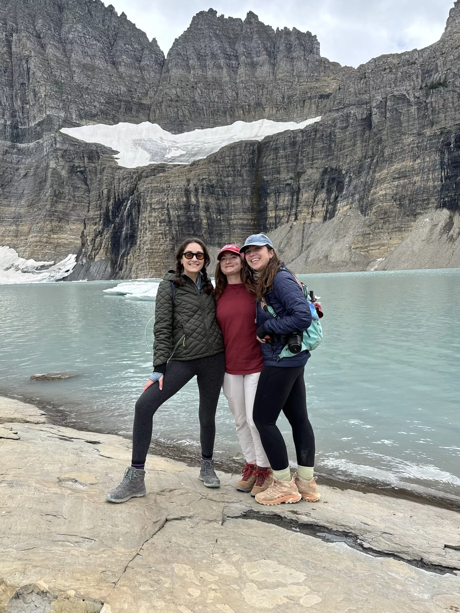 three girls at the glacier