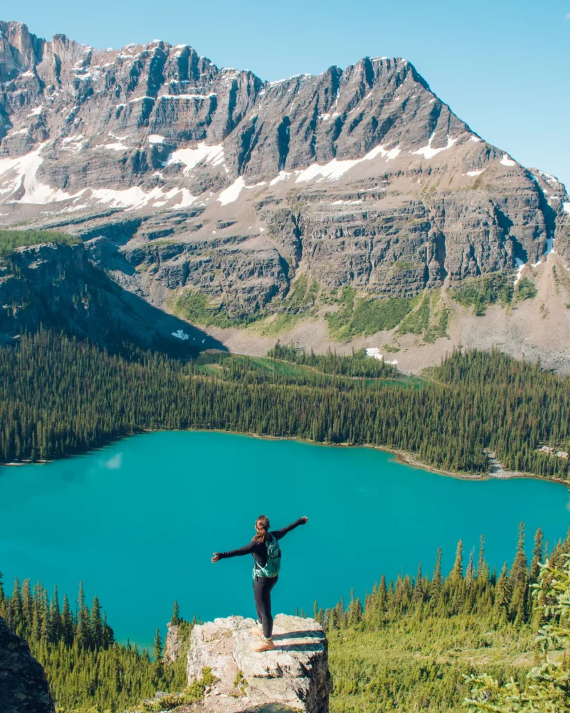 Girl standing over Lake O'Hara