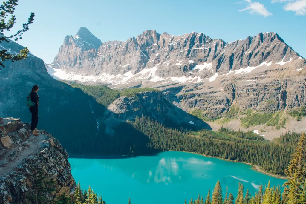 Woman standing above Lake O'Hara