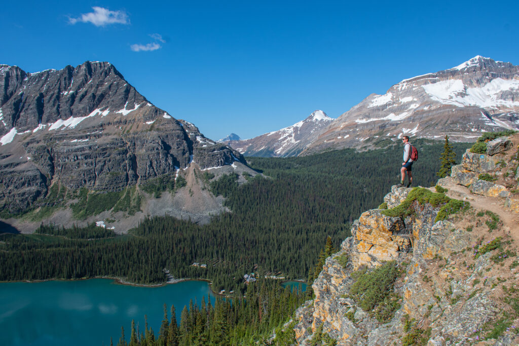 Guy standing over Lake O'Hara