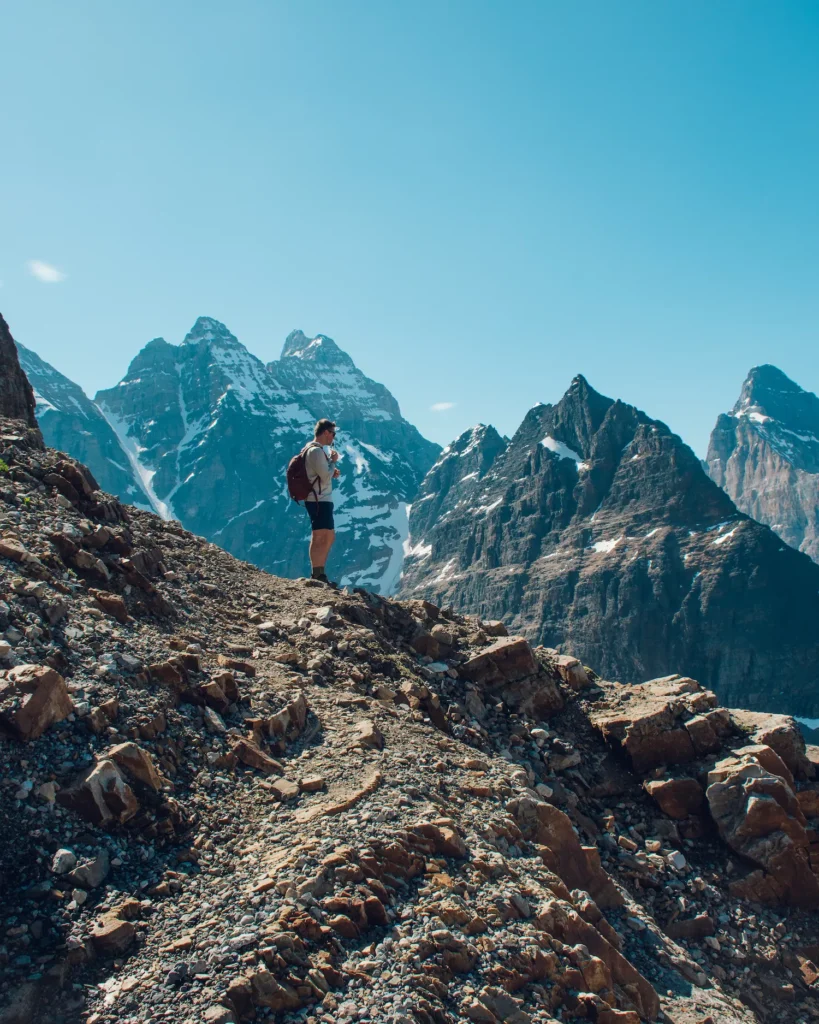 Guy walking on mountains