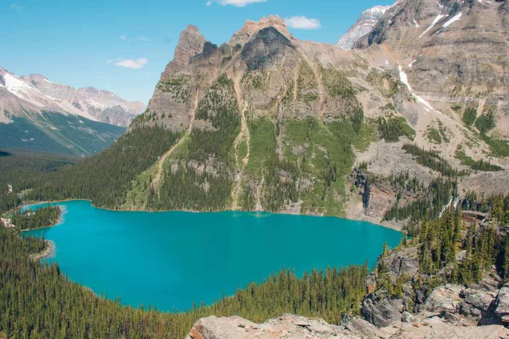Lake o'Hara with mountains above it