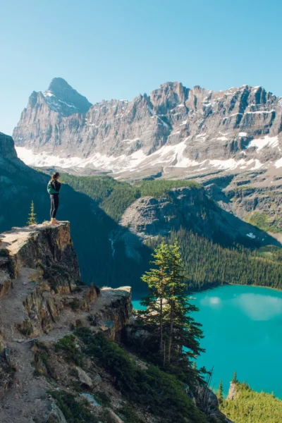 Girl standing over Lake O'Hara