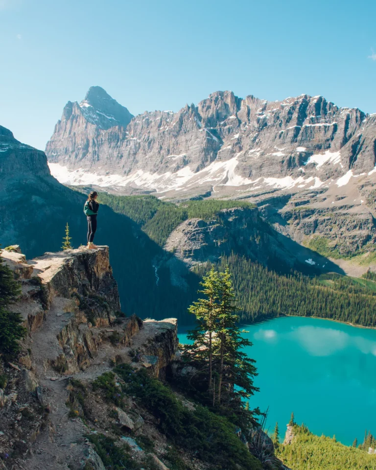 Girl standing over Lake O'Hara