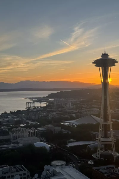 sunset over Seattle