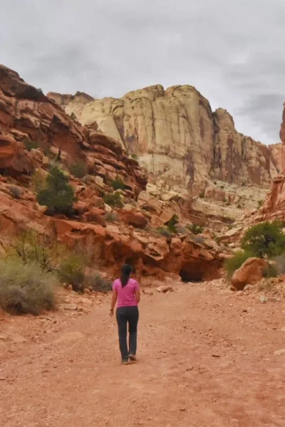 Girl walking through Capitol Reef National Park