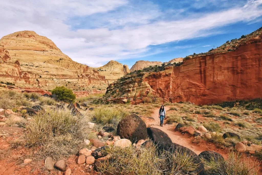 path on HIckman bridge trail in capitol reef