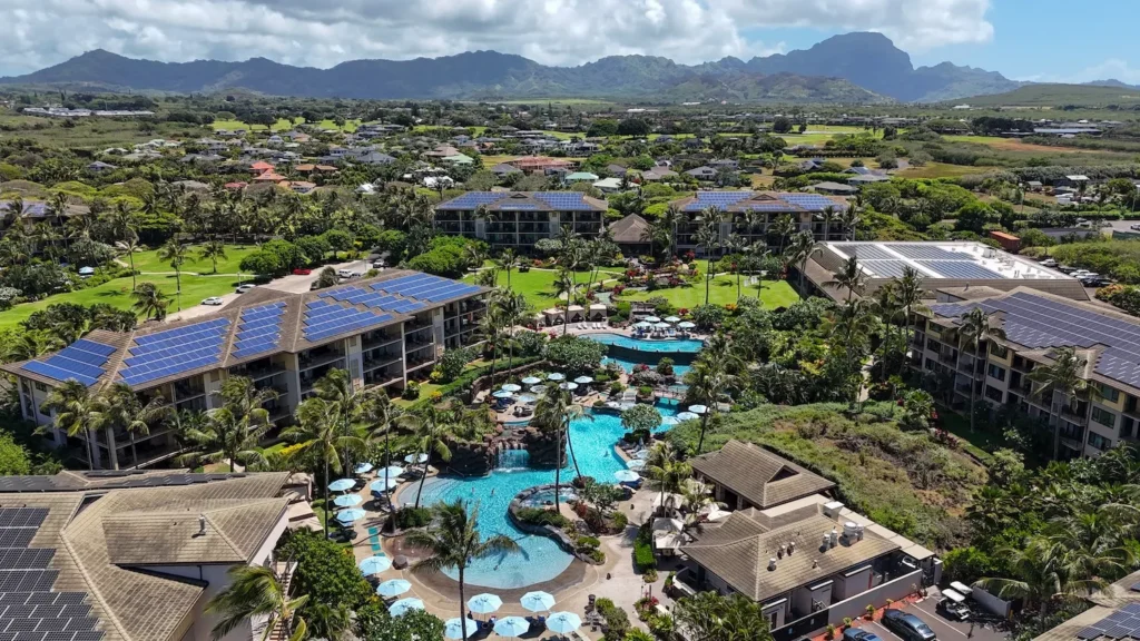 drone shot of the koloa landing