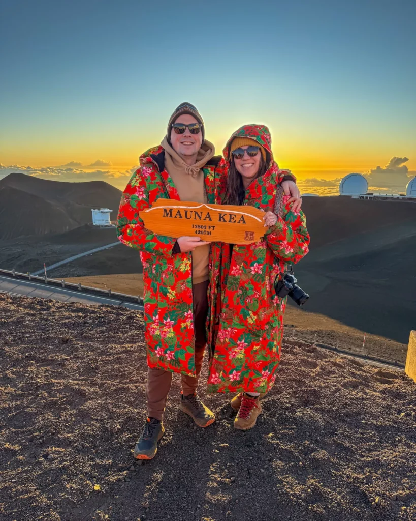 two people standing on Mauna Kea