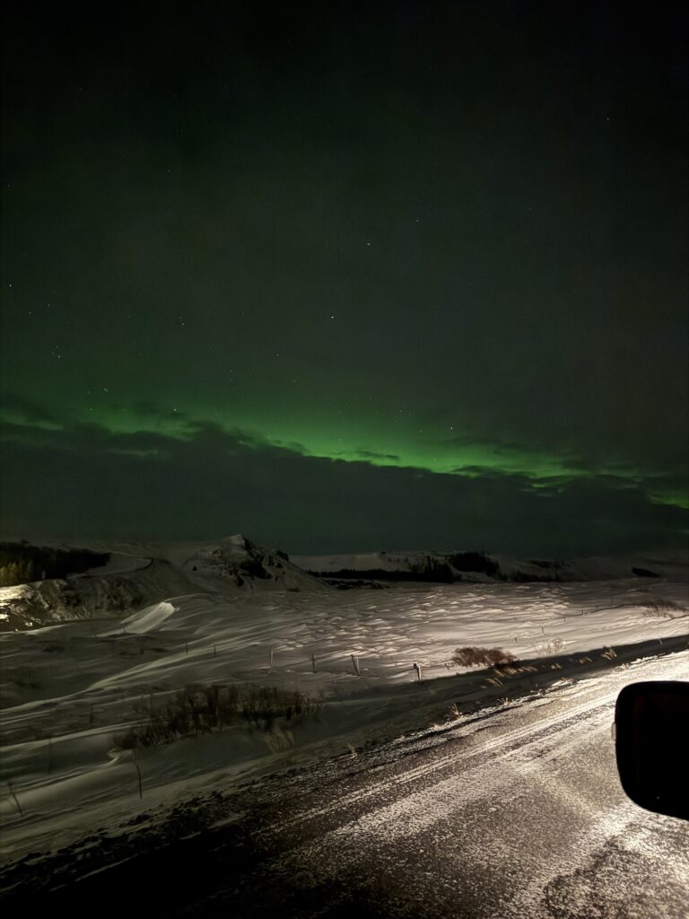 Northern Lights from side of road