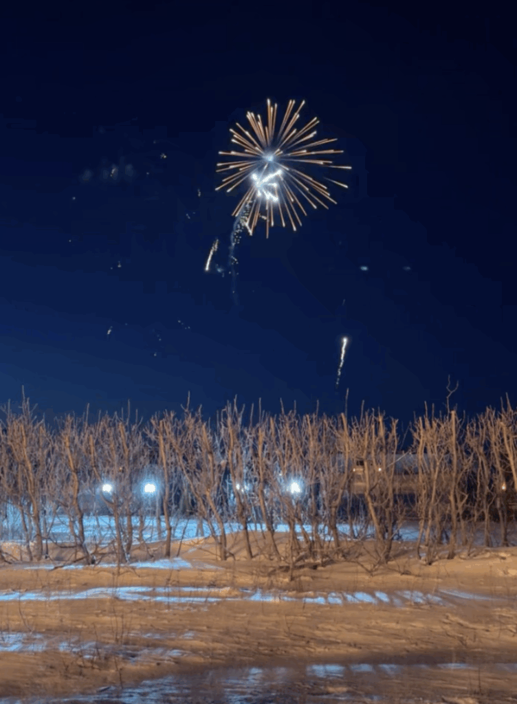 Firework going off in the sky
