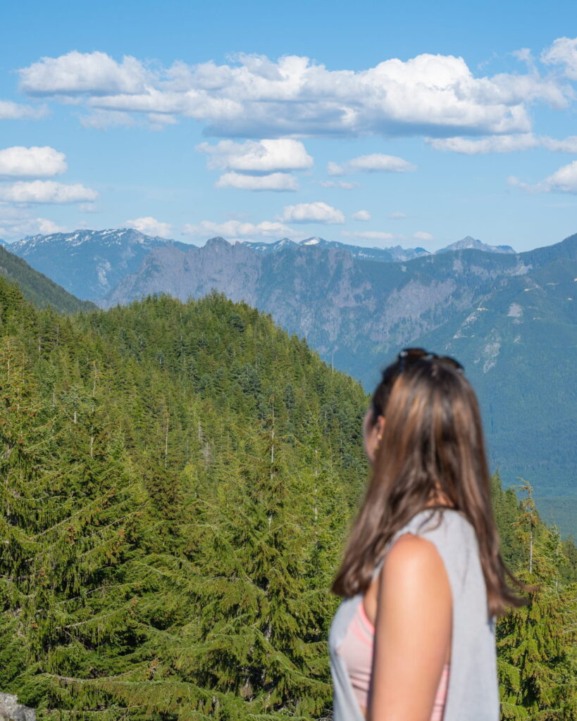 Woman on top of Mt Si looking out