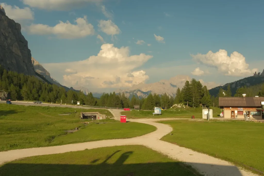 a pretty view of the dolomites from the area around it