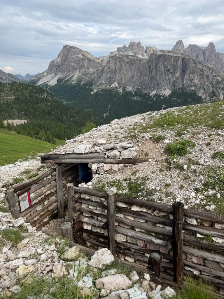 Trenches in the ground at Cinque Torri