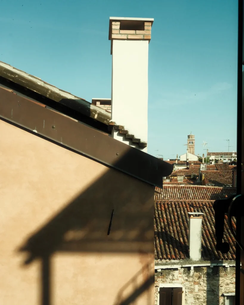 morning light hitting a building in Venice