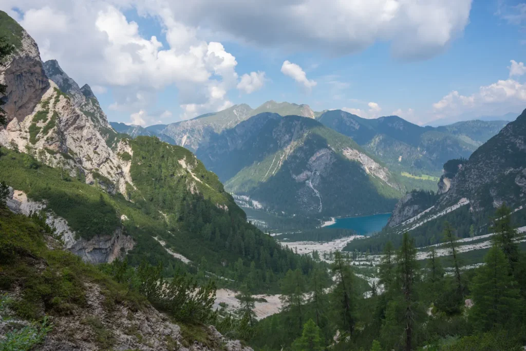 View down of Lago di Braes